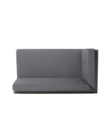Durable Acacia Wood Sofa with Water-Resistant Cushions and Cross-Back Design