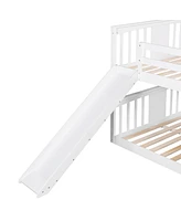 Streamdale Furniture Full Over Full Bunk Bed With Ladder With Slide