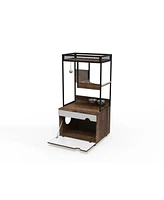 Streamdale Furniture Rustic Cat Furniture with Litter Box Enclosures