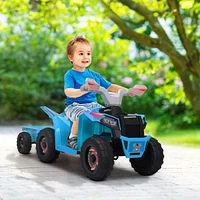 Streamdale Furniture Electric Kids Atv with Trailer and Bluetooth, Ages 3-6