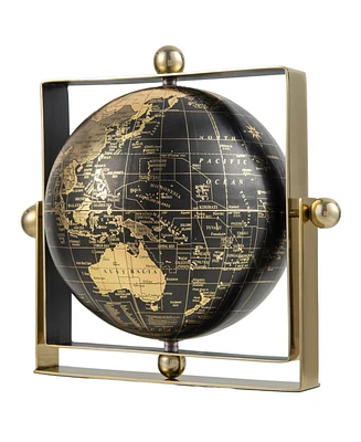 Slickblue Geographic World Globe with Clear Printing and Square Frame