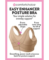 Comfort Choice Women's Easy Enhancer Front Close Wireless Posture Bra