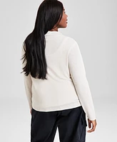 And Now This Trendy Plus Size Funnel-Neck Long-Sleeve Top, Created for Macy's