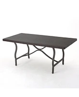 Sleek 70" Wicker Dining Table for Patio Expansions