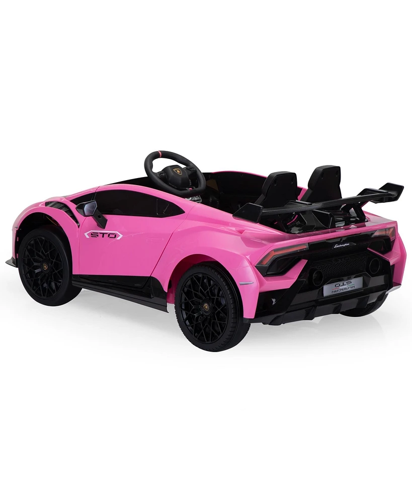 Streamdale Furniture Pink Lamborghini Electric Ride-On Car with Drifting and Parental Control