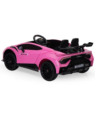 Simplie Fun Pink Lamborghini Electric Ride-On Car with Drifting and Parental Control