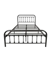 Simplie Fun Full Metal Platform Bed Frame With Headboard Strong Slat Support No Box Spring Needed