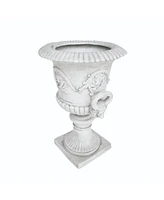 Elegant Faux-Stone Square Planter with Drainage Hole and Stopper