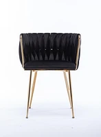 Dining Chair, Thickened Fabric Chairs With Wood Legs, Set Of 2