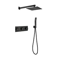 Brass Shower Faucet Set Shower System 10 Inch Rainfall Shower Head With Handheld Sprayer