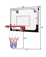 Slickblue Over-The-Door Mini Basketball Hoop Includes Basketball and 2 Nets