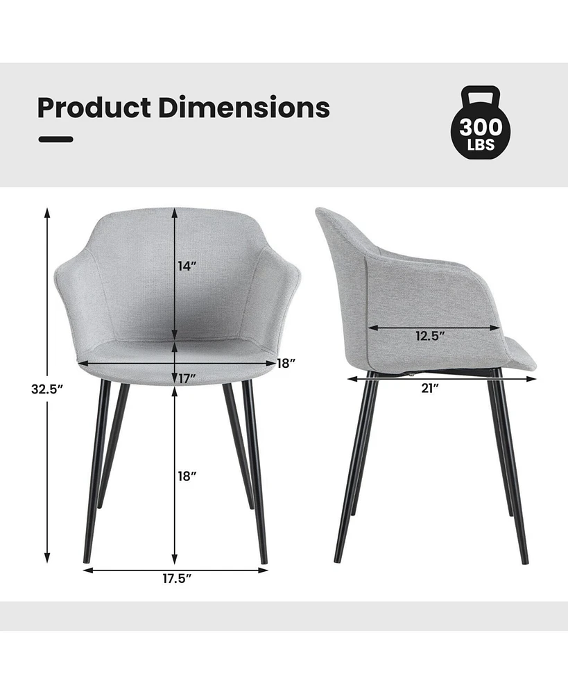 Slickblue Set of 2 Upholstered Dining Chair with Ergonomic Backrest Design