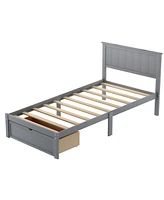 Streamdale Furniture Twin Size Platform Bed With Under-Bed Drawer