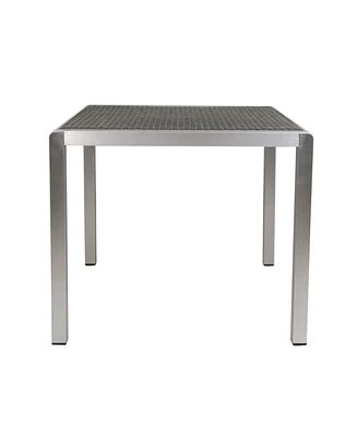 Simplie Fun Modern Outdoor Dining Table Durable Aluminum Frame, Weather Resistant