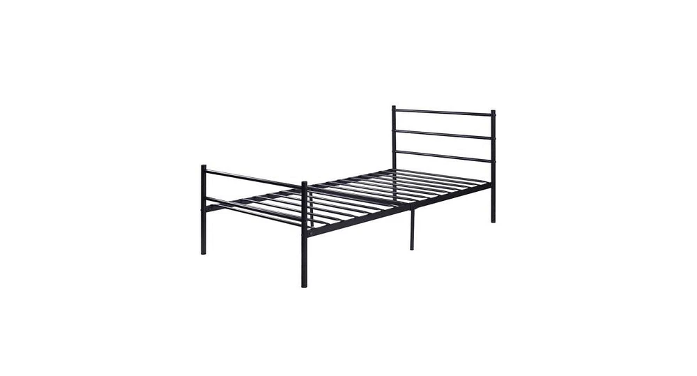 Slickblue 77.5" x 39.9" x 35.0" Twin Size Metal Bed Frame 6 Legs-Black