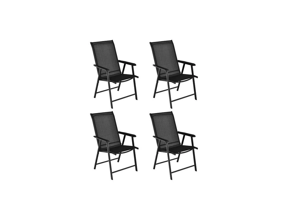 Slickblue 4-Pack Patio Folding Chairs Portable for Outdoor Camping