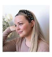 Headbands of Hope Women s Traditional Knot Headband - Velvet Black Gem