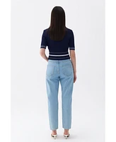 Nocturne Women's Short Sleeve Buttoned Knit Cardigan