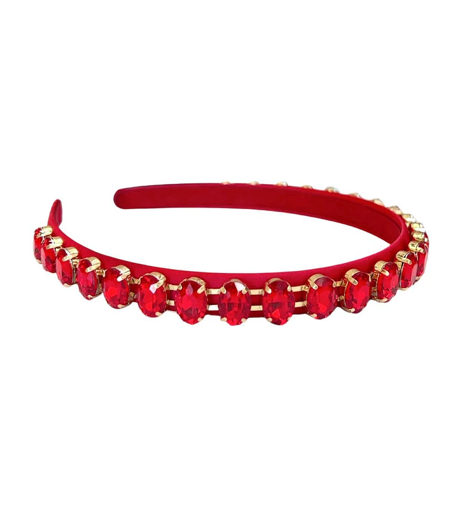 Headbands of Hope Women s Thin Rhinestone Headband - Red