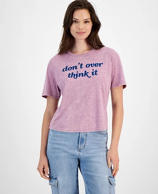 Rebellious One Juniors' Don't Overthink It Graphic T-Shirt