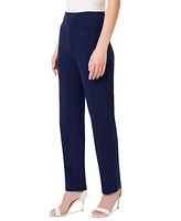 Jones New York Women's Pull On High Double Wide Waistband Straight Leg Pants