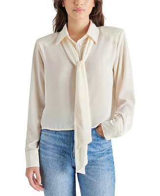 Steve Madden Women's Noelle Tie-Neck Long-Sleeve Blouse