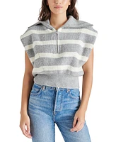 Steve Madden Women's Easton Stripe Cap-Sleeve Sweater