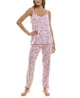 Roudelain Women's 2-Pc. Dosey Ditsy Pointelle Pajamas Set