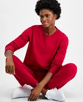 Id Ideology Women's Relaxed Fleece Crewneck Sweatshirt, Created for Macy's