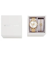 Michael Kors Women's Melissa Three-Hand Gold-Tone Stainless Steel Watch Set 35mm