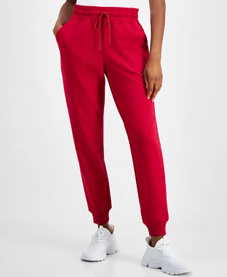 Id Ideology Women's Relaxed Rib-Cuff Fleece Joggers, Created for Macy's