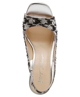 Betsey Johnson Women's Mina Rhinestone Peep Toe Evening Sandals