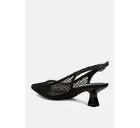 Kiev Mesh Pin Buckle Pointed Mules