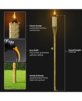 Sorbus 12 Bamboo Torches - 5 Feet Long