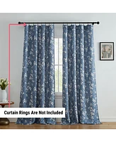 Hlc.me Ashley Floral Patterned Light Blocking Curtain Rod Pocket Pole Top Panels