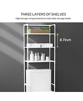 Sugift Over the Toilet Shelf 3-Shelf Storage Shelf, White