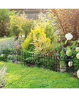 Outsunny 9.2' Garden Fence Steel Border Flower Edging, Pack of 5, White