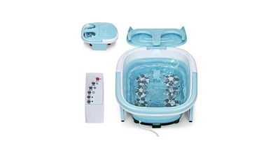 Slickblue Foldable Foot Spa Bath Motorized Massager with Bubble Red Light Timer Heat