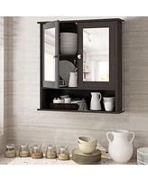 Sugift Bathroom Wall Mount Mirror Cabinet Organizer