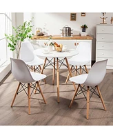 Sugift 5 Pieces Table Set With Solid Wood Leg For Dining Room