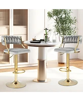 Swivel Barstool with Woven Back Set of 2 for Kitchen Island Cafe