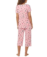 Cuddl Duds Women's 2-Pc. Cropped Short-Sleeve Pajamas Set