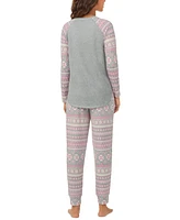 Cuddl Duds Women's 2-Pc. Printed Jogger Pajamas Set