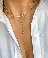 Adornia Gold Adjustable Mixed Stone Lariat Y-Necklace