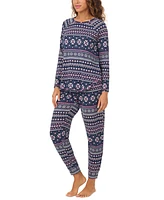 Cuddl Duds Women's 2-Pc. Printed Jogger Pajamas Set