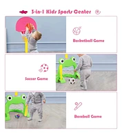 3-in-1 Kids Basketball Hoop Set Stand