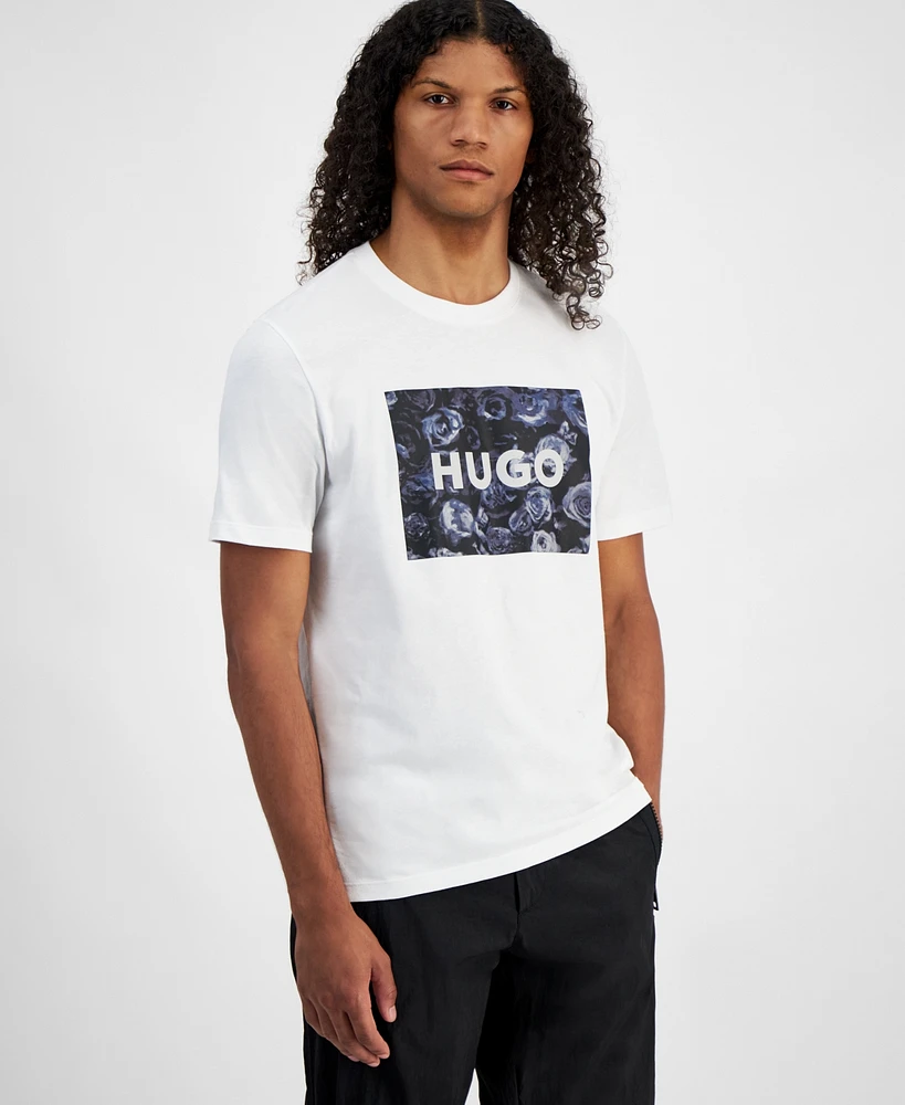 Hugo Boss Men's Dulive Short Sleeve Crewneck Box Logo Graphic T-Shirt