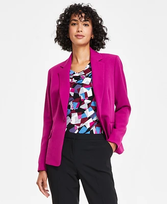 Kasper Petite Notched-Collar One-Button Blazer