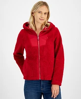 Tommy Hilfiger Women's Sherpa Zip-Front Hooded Jacket