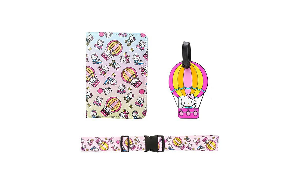 Hello Kitty Sanrio Passport Holder, Luggage Tag, Luggage Strap Gift Travel Set